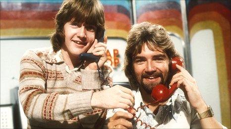 Keith Chegwin and Noel Edmonds on Swap Shop