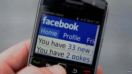 Mobile phone with Facebook app