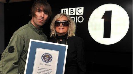 Liam Gallagher and Annie Nightingale