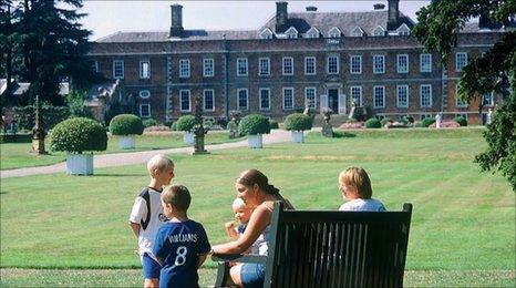 A family at Erddig Country House and Gardens, Wrexham