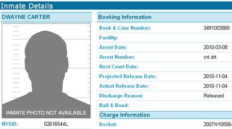 Lil Wayne's prison details