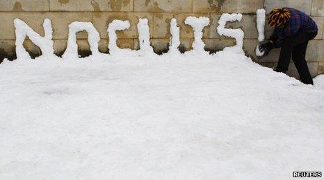 message in snow