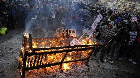 Student tuition fee protests in London