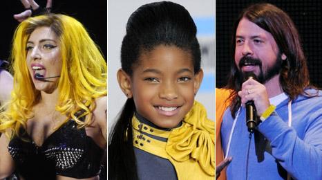 Lady Gaga, Willow Smith and Dave Grohl