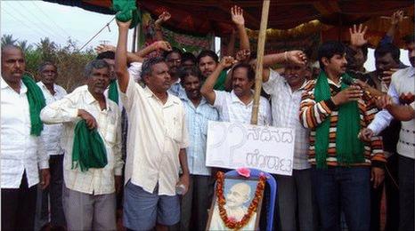 Farmers protest in Bangalore's Arkavathy Layout area