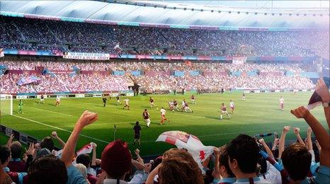 An artist's impression of the Olympic Stadium under West Ham