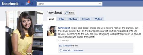 Newsbeat Facebook page