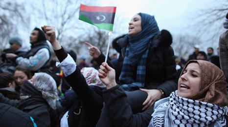 Libyan protesters in London