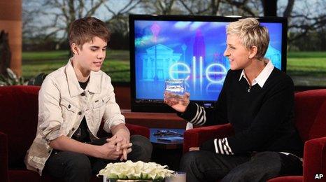 Justin Bieber and Ellen DeGeneres