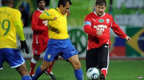 Dunga, left, plays Chechen leader Ramzan Kadyrov