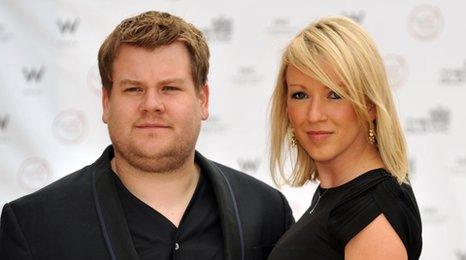 James Corden and Julia Carey