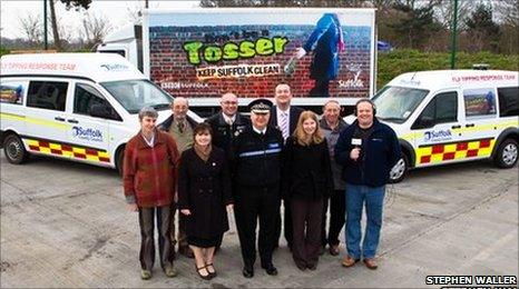 The Don't be a Tosser campaign 4 launch, with two fast response vehicles