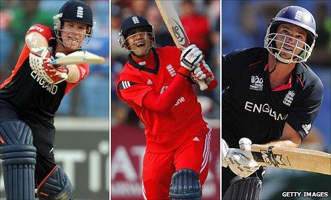 Eoin Morgan, Owais Shah and Michael Lumb