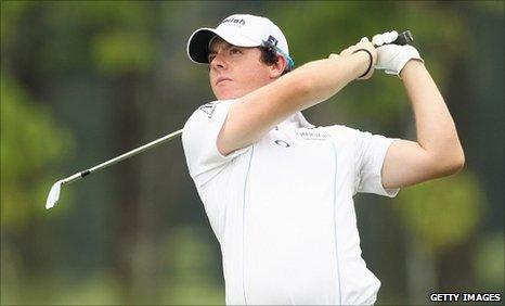 Rory McIlroy in action at the Malaysia Open