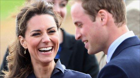 Prince William and his fiancee Kate Middleton