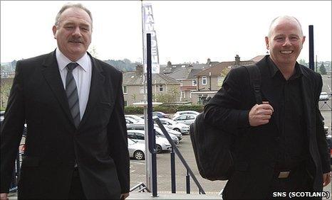 Hibernian Chairman Rod Petrie and Aberdeen chairman Stewart Milne