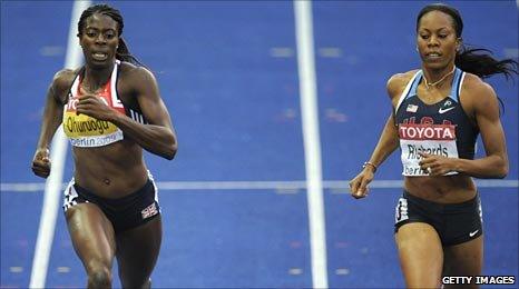 Christine Ohuruogu and Sanya Richards-Ross