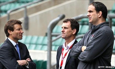 Rob Andrew, John Steele and Martin Johnson