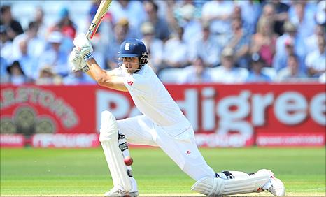 Alastair Cook drives