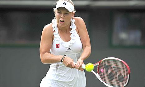 Caroline Wozniacki in action