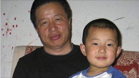 Gao Zhisheng is seen with his son Gao Tianyu, China, March 2010