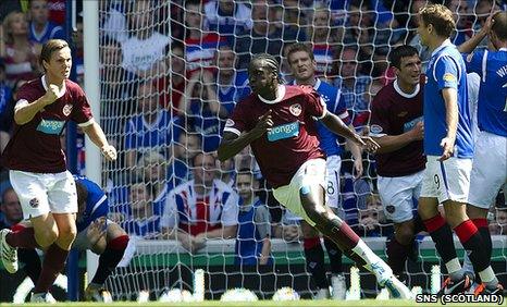 Hearts drew 1-1 at Ibrox on Saturday