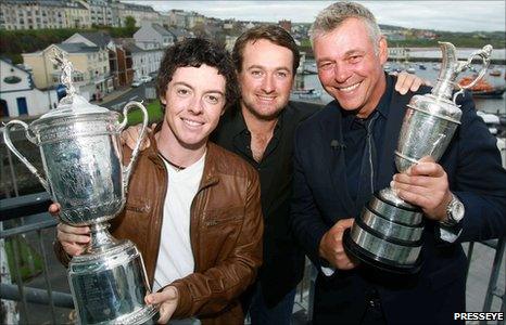 Rory McIlroy, Graeme McDowell and Darren Clarke