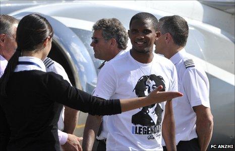 Samuel Eto'o arrives on Moscow on Thursday (pic from FC Anzhi)