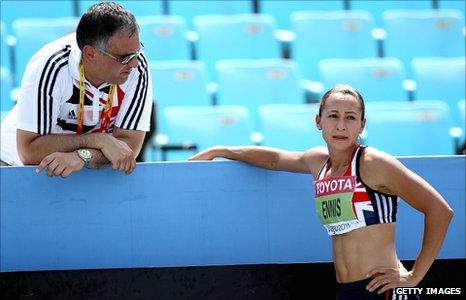 Toni Minichiello (left) with Jessica Ennis