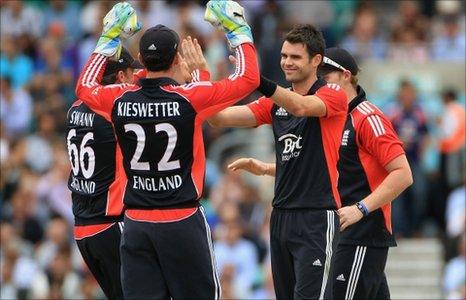 James Anderson celebrates