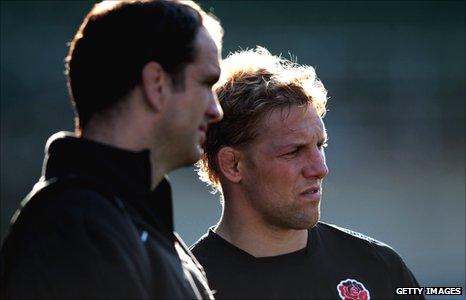 Martin Johnson (left) and Lewis Moody