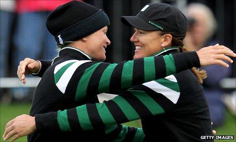 Suzann Pettersen and Sophie Gustafson