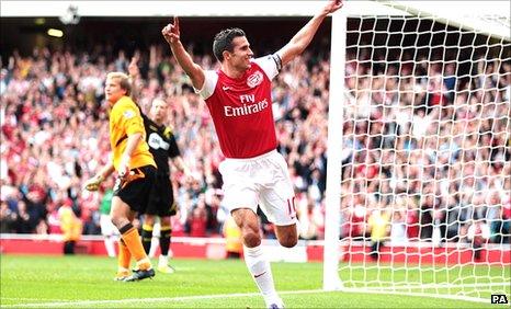 Robin van Persie celebrates