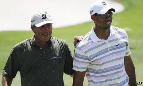 Fred Couples and Tiger Woods