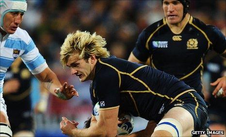 Richie Gray in action during the 13-12 loss to Argentina