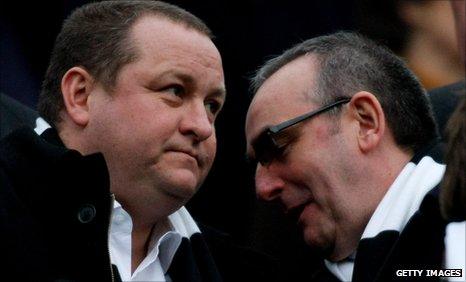 Mike Ashley and Derek Llambias