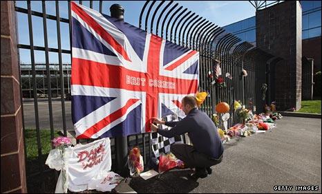 Tributes placed at Indianapolis Motor Speedway