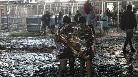 The scene after a storm swept through the Pukkelpop open air music festival near Hasselt, about 50 miles (80km) east of Brussels, Belgium, on Thursday