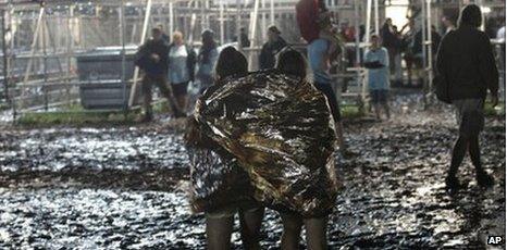 The scene after a storm swept through the Pukkelpop open air music festival near Hasselt, about 50 miles (80km) east of Brussels, Belgium, on Thursday
