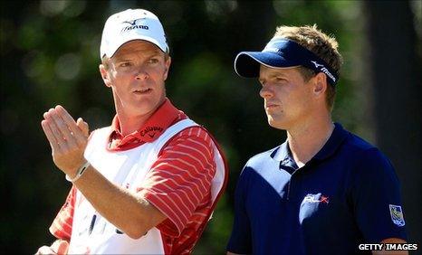 Luke Donald (right) with caddie Gareth Lord