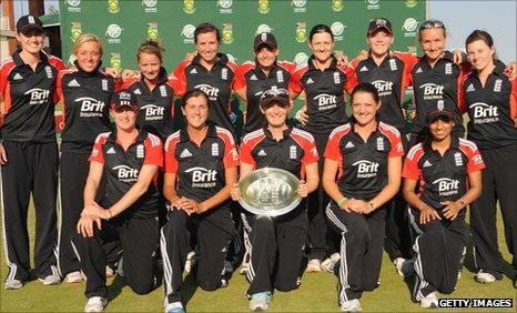 England with the one-day series trophy
