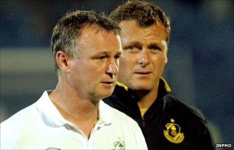 Michael O'Neill (left) and Jim Magilton