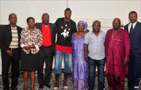 Emmanuel Adebayor and Togo officials