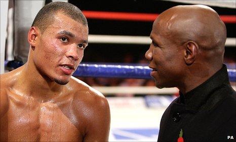 Chris Eubank Jr (left) and Chris Eubank Sr