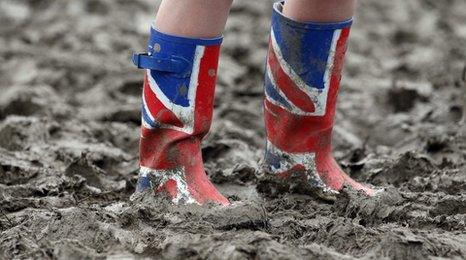 Wellington boots at Glastonbury Festival