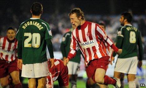 Paul McCone celebrates his opener