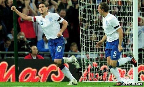 England's Frank Lampard and Phil Jagielka