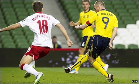 Kenny Miller scores against Wales