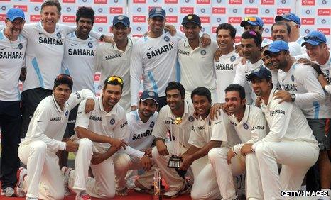 India with the Test series trophy