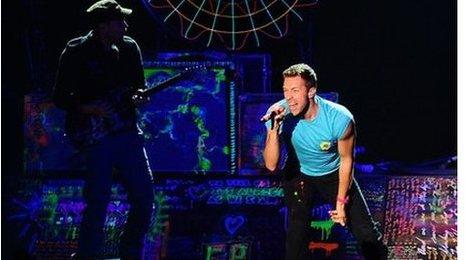 Coldplay on stage at MTV Europe Awards 2011